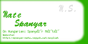 mate spanyar business card